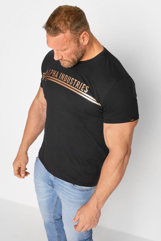 ALPHA INDUSTRIES Big & Tall Black Foil T-Shirt 1