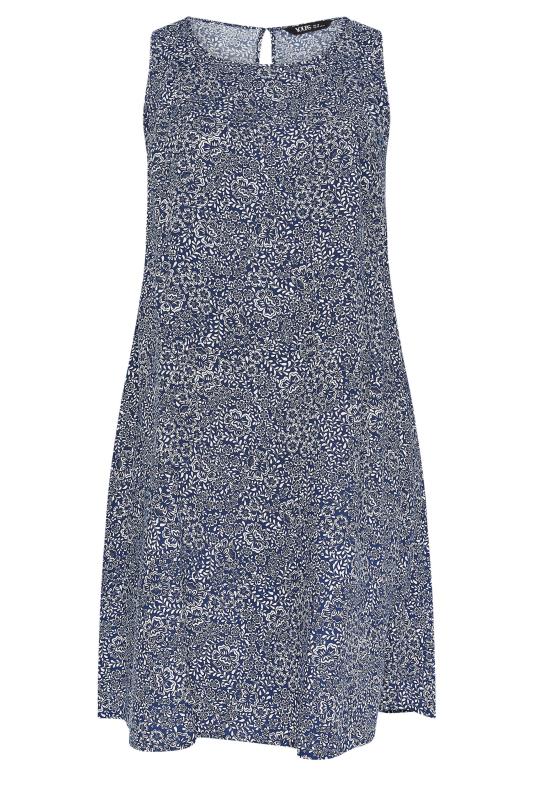 YOURS Plus Size Navy Blue Paisley Print Swing Dress | Yours Clothing 5