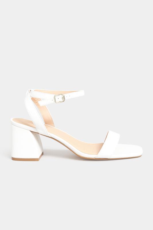 LIMITED COLLECTION White Block Heel Sandals In Wide E Fit & Extra Wide EEE Fit| Yours Clothing 3