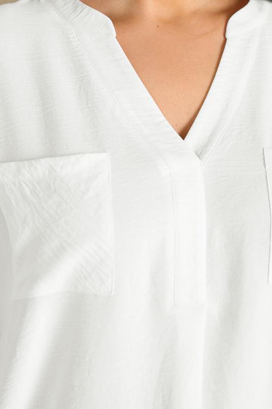 EVANS Plus Size White Short Sleeve Utility Blouse | Evans  5