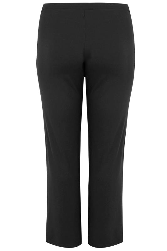 Plus Size Black Wide Leg Pull On Stretch Jersey Yoga Pants | Yours Clothing 5