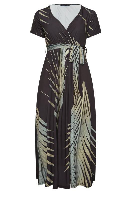 YOURS Curve Leaf Print Wrap Dress | Yours Clothing 6