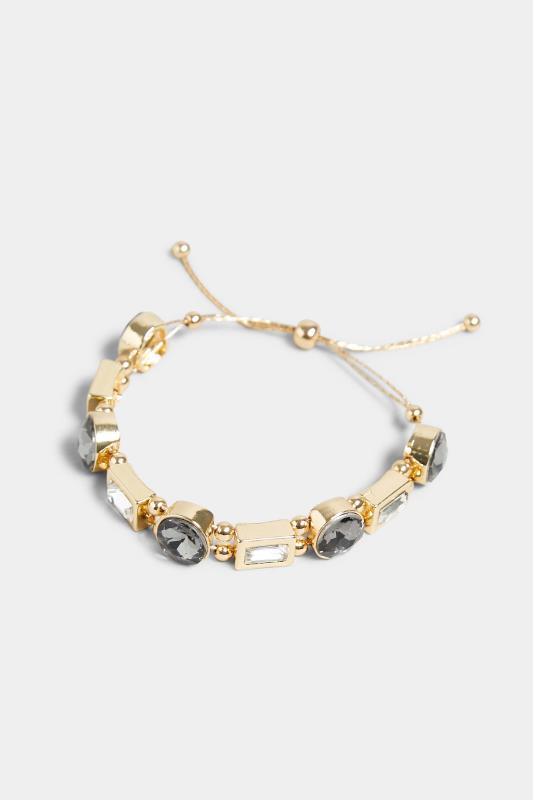 Gold Mixed Diamante Bracelet | Yours Clothing 2