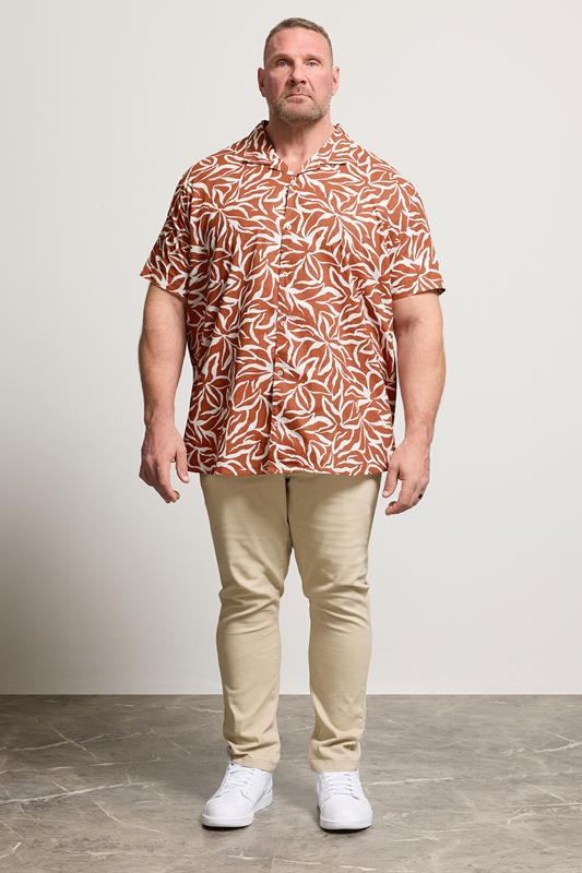 BadRhino Big & Tall Clay Orange Leaf Print Shirt | BadRhino 2
