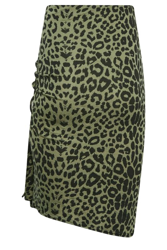 PixieGirl Sage Green Animal Print Ruched Skirt | PixieGirl 6