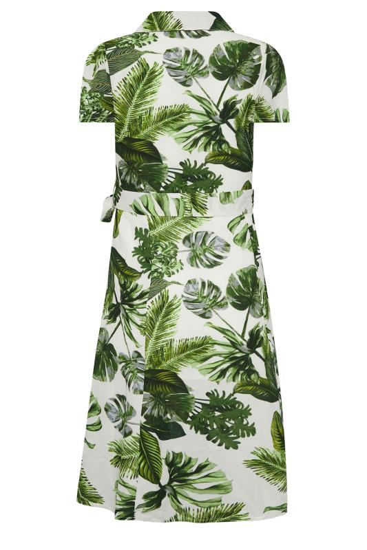 Petite Green Leaf Print Button Through Dress | PixieGirl 7