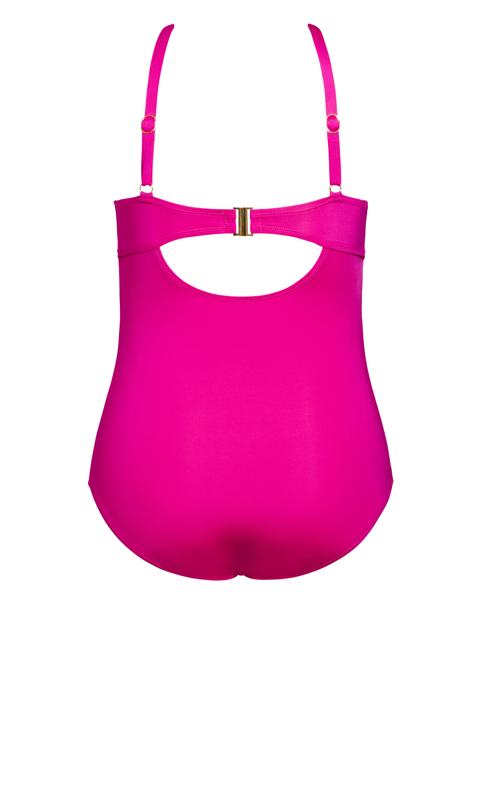 Evans Bright Pink High Neck Swimsuit 4