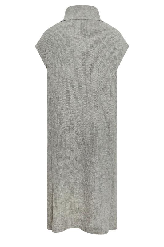 YOURS Curve Grey Roll Neck Knitted Dress | Yours Clothing 7
