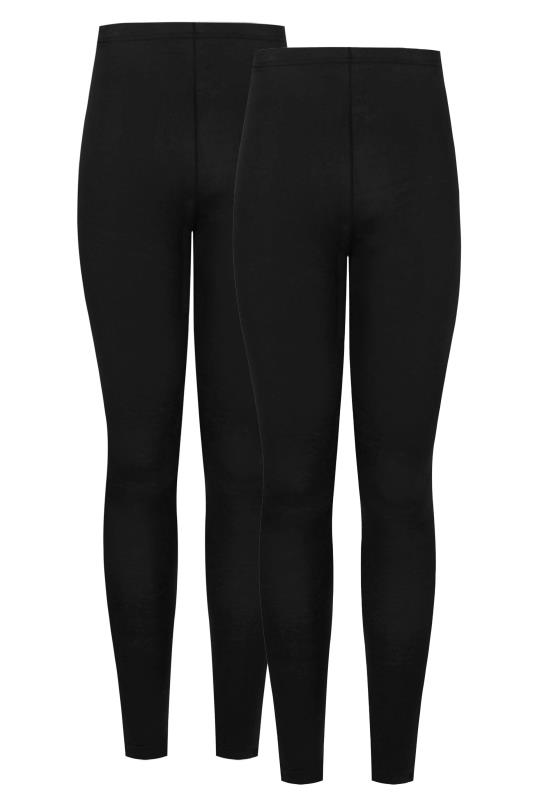 LTS MADE FOR GOOD 2 PACK Black Cotton Leggings | Long Tall Sally  3