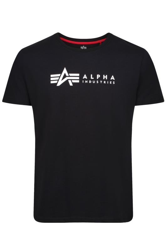 ALPHA INDUSTRIES Big & Tall 2 PACK Black Logo T-Shirts 5