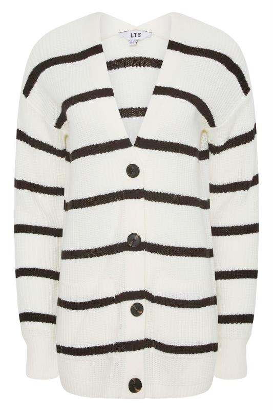 Tall Women's LTS White Stripe Knitted Cardigan | Long Tall Sally 6