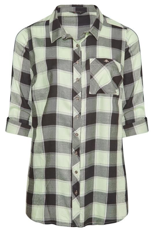 Plus Size Sage Green Check Boyfriend Shirt | Yours Clothing  6