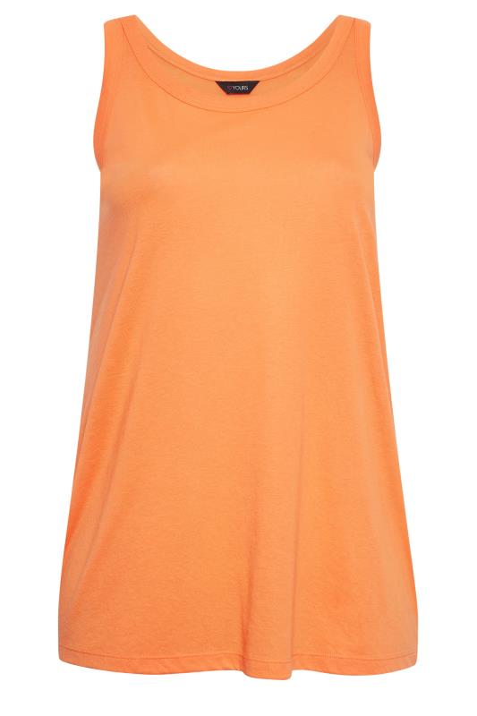 YOURS Curve Plus Size Orange Basic Vest Top | Yours Clothing  5