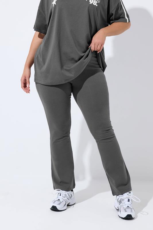  YOURS ACTIVE leggings grises acampanados con raya lateral