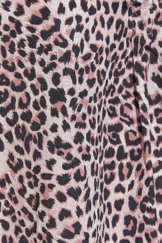 Plus Size Pink Leopard Print Pleat Detail Top | Yours Clothing  5