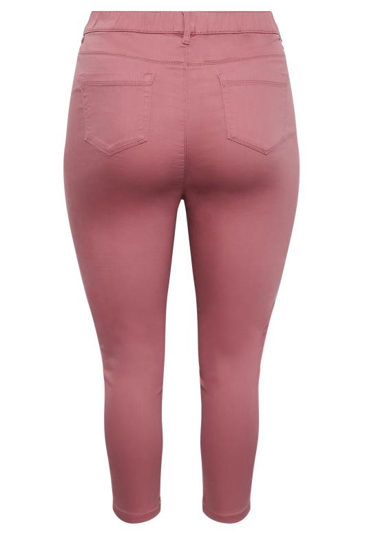 YOURS Plus Size Rose Pink Cropped Stretch GRACE Jeggings | Yours Clothing 5