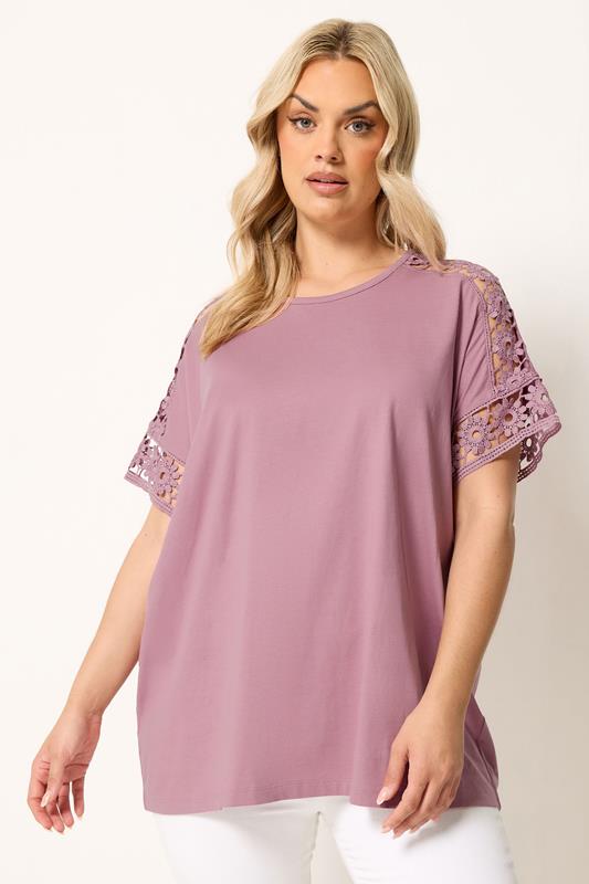  YOURS roze gehaakt T-shirt