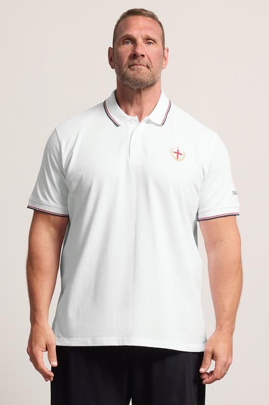 BadRhino Big & Tall polo blanco bordado de Inglaterra