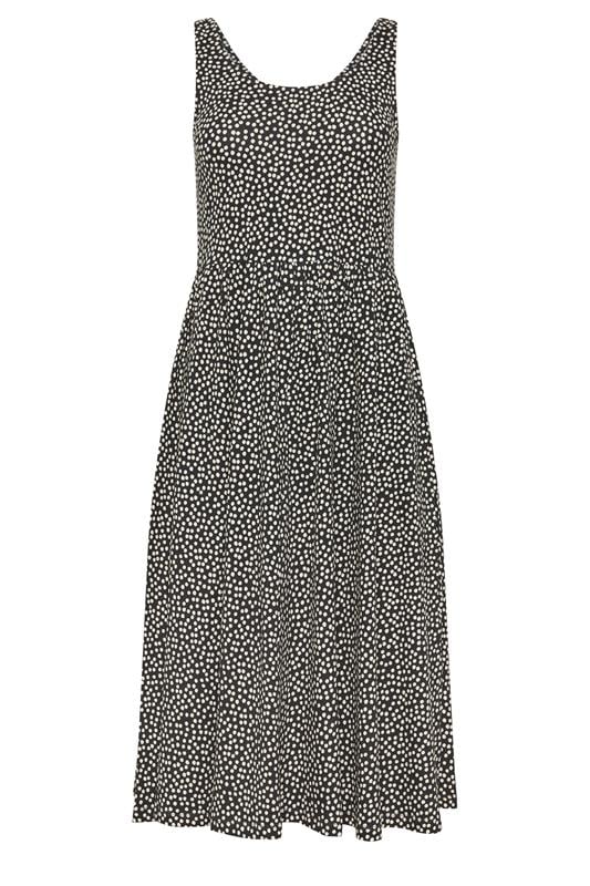 M&Co Petite Black Spot Print Sleeveless Cotton Midi Dress | M&Co 5