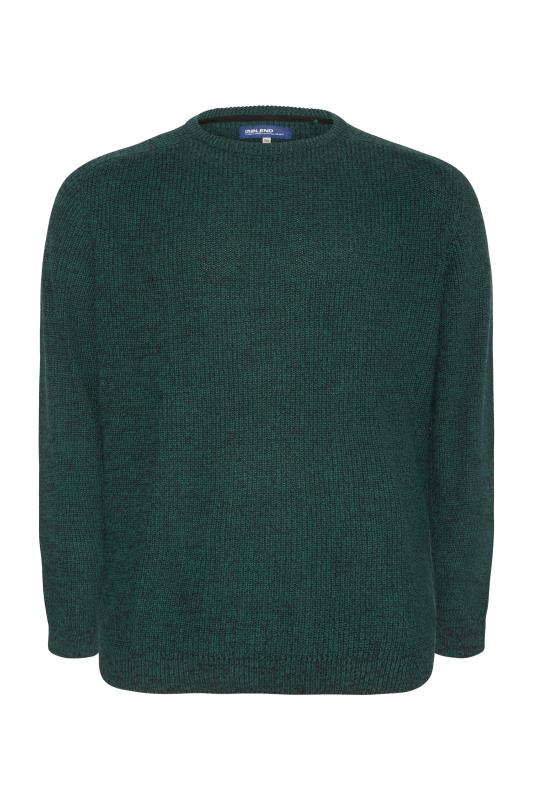 BLEND Big & Tall Teal Green Speckled Knitted Jumper 3