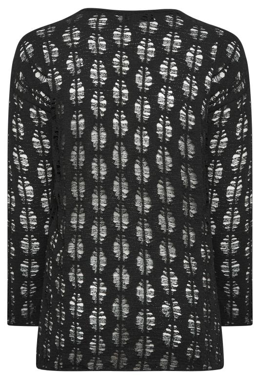 YOURS LUXURY Plus Size Curve Black Open Stitch Knit Jumper | Yours Clothing 8