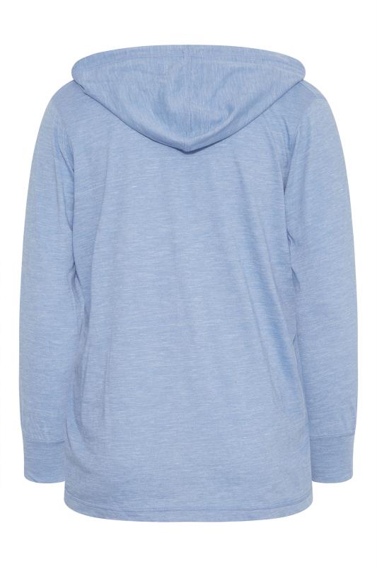 Plus Size Blue Marl Zip Hoodie | Yours Clothing  7
