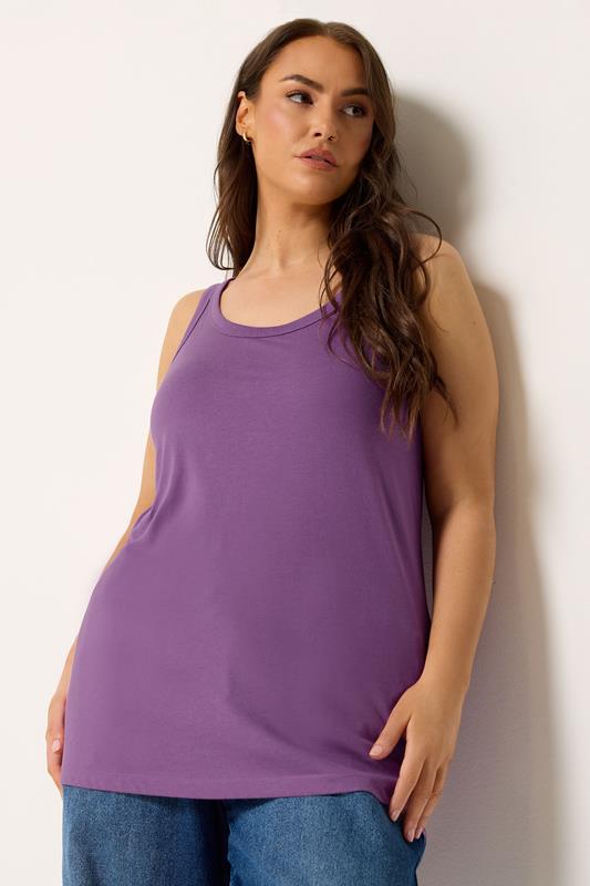  YOURS Top sin mangas liso en morado