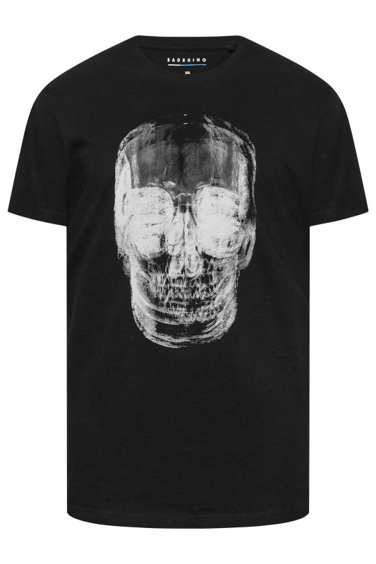 BadRhino Big & Tall Black X-Ray Skull Print T-Shirt 2