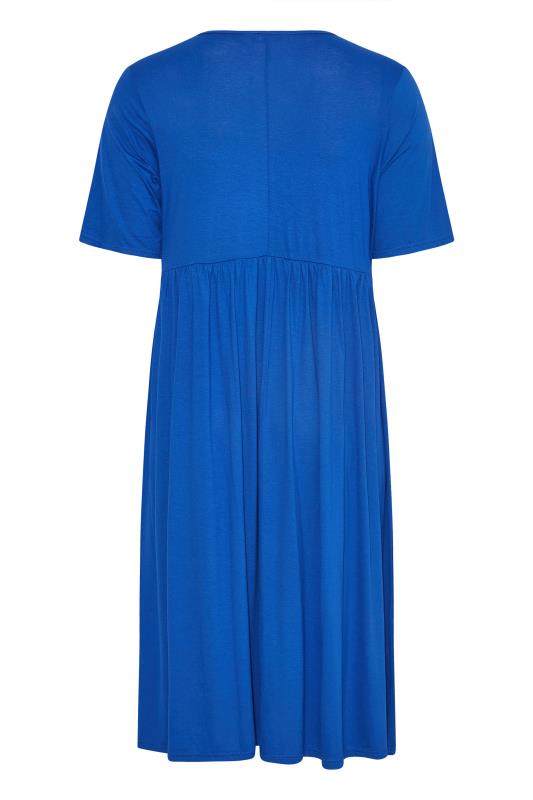 LIMITED COLLECTION Plus Size Cobalt Blue Midaxi Smock Dress | Yours Clothing 6