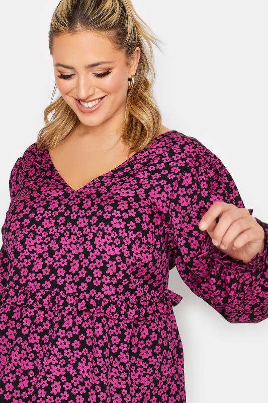 LIMITED COLLECTION Plus Size Womens Curve Pink Frill Detail Blouse | Yours Clothing 4