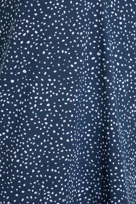 Petite Navy Blue Spot Print Pyjama Shorts Set 5