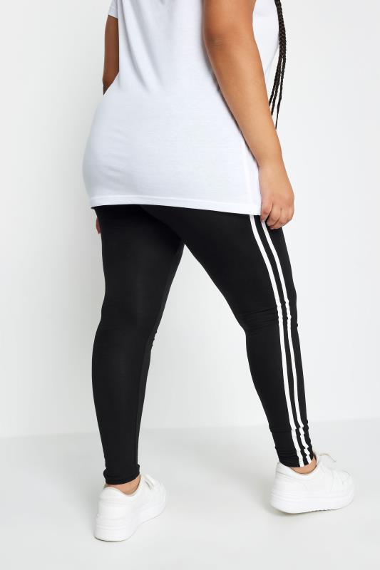 Black Jersey Stretch Tape Leggings | Yours Clothing 4