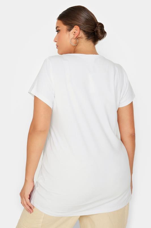 Plus Size White Longline T-Shirt | Yours Clothing 3