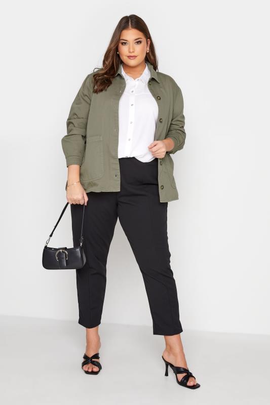 Plus Size Black Tapered Trousers | Yours Clothing 2