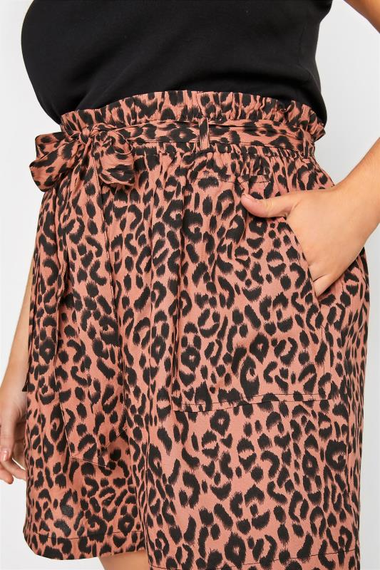 Curve Brown Leopard Print Paperbag Shorts_C.jpg