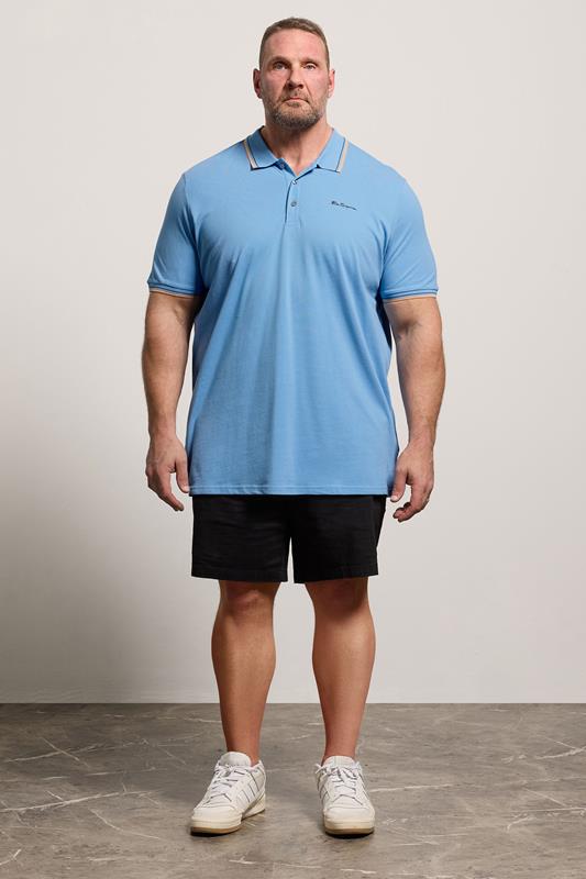 Ben Sherman Big & Tall Turquoise Blue Signature Pique Polo Shirt | BadRhino 1