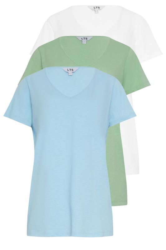 LTS Tall Womens 3 PACK Light Blue & Green V-Neck T-Shirts | Long Tall Sally 7