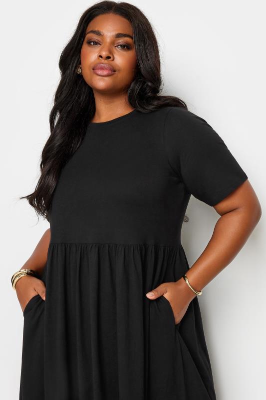 YOURS Plus Size Black Pure Cotton Midaxi Dress | Yours Clothing 4