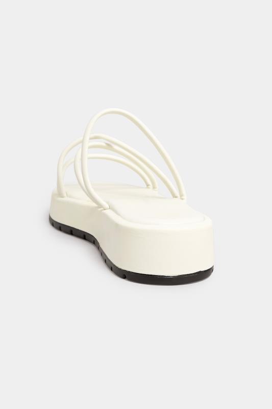 PixieGirl Cream Strappy Flatform Sandals In Standard Fit | PixieGirl 4