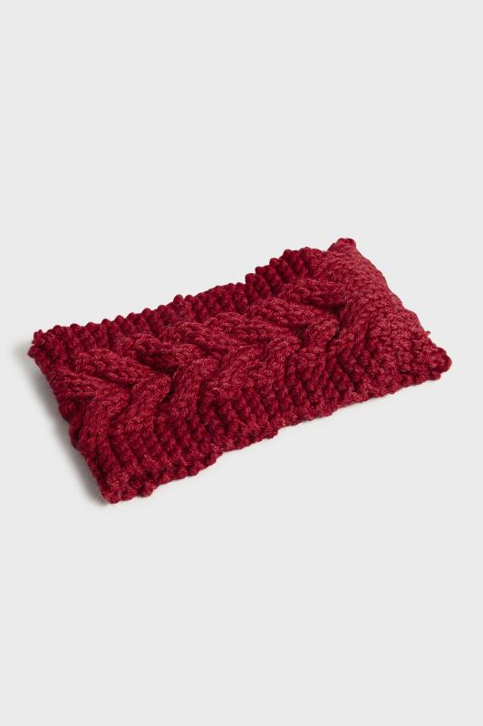 Red Cable Knitted Headband | Yours Clothing 3