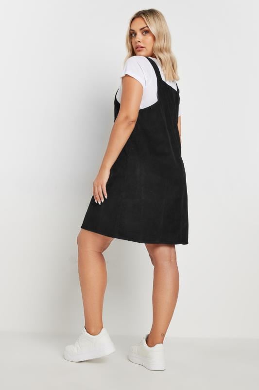 LIMITED COLLECTION Plus Size Black Cord Pinafore Dress | Yours Clothing 3