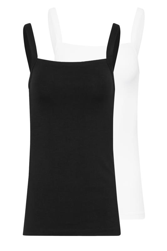 LTS 2 PACK Tall Women's Black & White Square Neck Vest Tops | LongTallSally 6