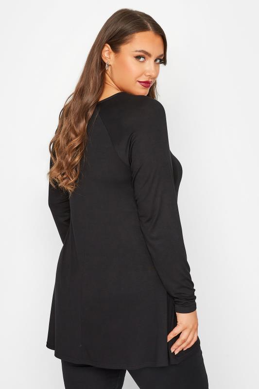 LIMITED COLLECTION Curve Black Cut Out Long Sleeve Top | Yours Clothing 3