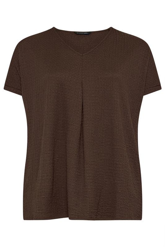 EVANS Curve Chocolate Brown Plisse Pleat Top  6