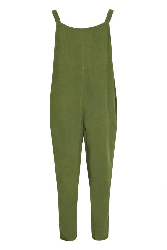 LIMITED COLLECTION Curve Khaki Green Pocket Dungarees 7