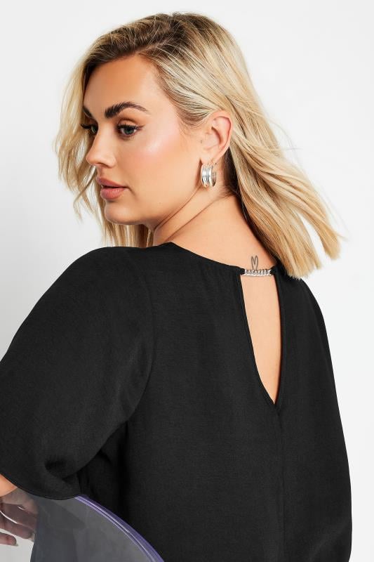 YOURS Plus Size Black Chain Back Blouse | Yours Clothing 2