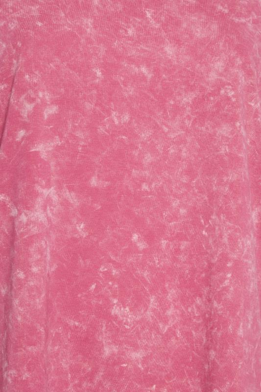 YOURS Plus Size Curve Pink Acid Wash Oversized Boxy T-Shirt | Yours Clothing  5