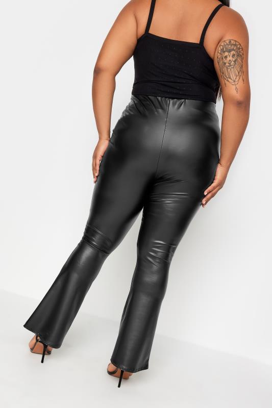 LIMITED COLLECTION Plus Size Black Faux Leather Flared Trousers | Yours Clothing 3