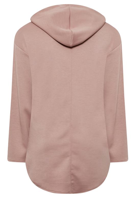 YOURS LUXURY Plus Size Pink V-Neck Jersey Hoodie | Yours Clothing 8
