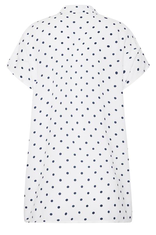 LTS Tall Women's White Polka Dot Print Short Sleeve Shirt | Long Tall Sally 7